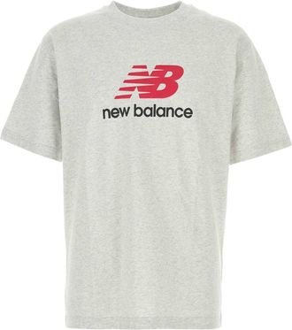 New Balance Melange Grey Cotton T Shirt