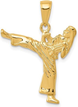 Diamond2Deal 14k Yellow Gold Girl Karate Charm