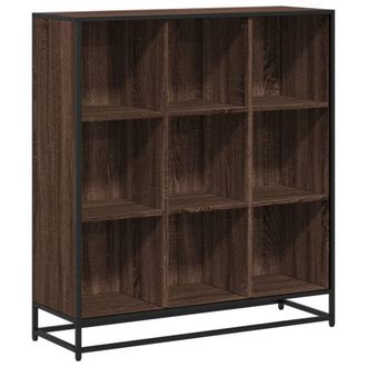Berkfield Home Bookcase Brown Oak 97.5x33x107.5 cm Engineered Wood & Metal