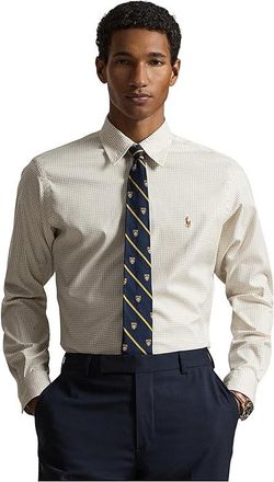 Polo Ralph Lauren Classic Fit Performance Oxford Shirt Mens Clothing White/Coastal Beige : 2XL, Cotton/Elastane
