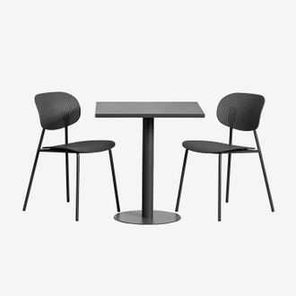 Sklum Sklum - Set De Mesa Cuadrada 70x70 Cm Mizzi Y 2 Sillas De Jard&iacute;n Tupah