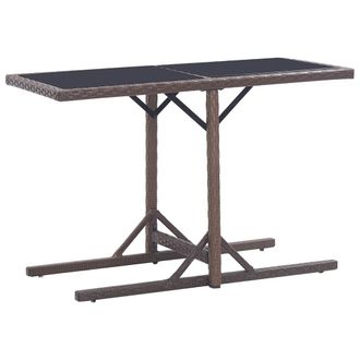 vidaXL Mesa De Jard&iacute;n De Vidrio Y Rat&aacute;n Sint&eacute;tico Blanco 110x53x72 Cm Vidaxl
