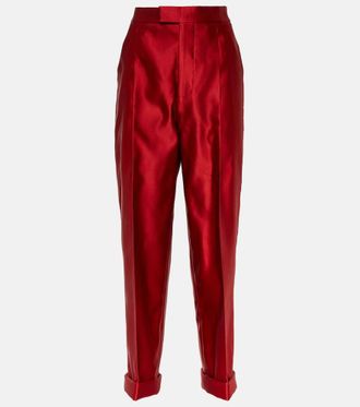 Tom Ford Pantaloni tapered in raso di seta