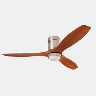 Netlighting Stem LED Ceiling Fan Satin Nickel Solid Wood Blades 300040005000K in Black