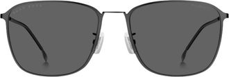 HUGO BOSS Grey Polarised Lens Matte Dark Ruthenium Grey Zonnebril