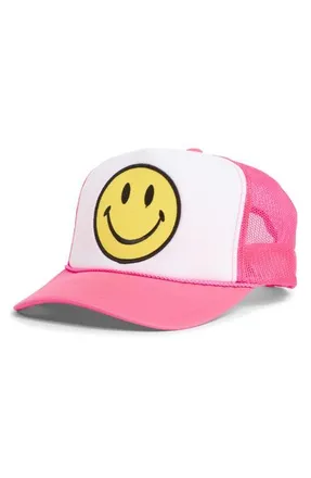 Aviator Nation Smiley Baseball Cap in Neon Pink/White/Neon Pink at Nordstrom