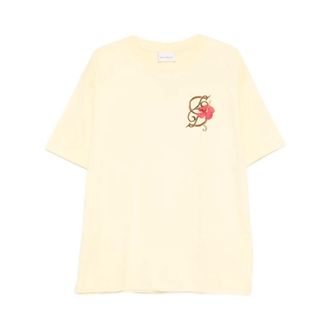Dr&ocirc;le de Monsieur T-Shirts, male, Yellow, Size: XL D Hibiscus Brod&eacute;e T-shirt