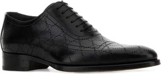 Gucci Mens Perforated Leather Oxford Black