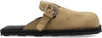 Moschino Su&egrave;de Mules - Dames - Slip ons - Beige - 41 EU - Su&egrave;de - Schoenen