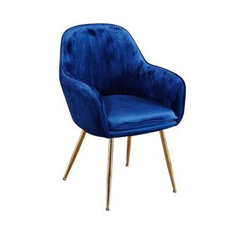 Netfurniture Lourd Chair Royal Blue Gold Legs Pack Of 2