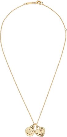 Dolce & Gabbana Gold Colored Necklace With Logo Pendant And Heart Pendant In Brass Woman