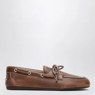 Miu Miu Burnt brown moccasin in vintage effect leather