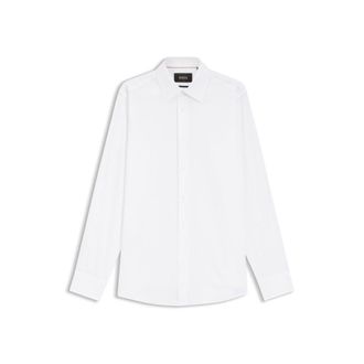 BOSS Regular-fit shirt in Italian-made cotton and silk