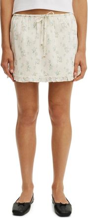 Cotton On Womens Edie Mini Skirt in Jenna Ditsy Creme Fraiche at Nordstrom, Size 12