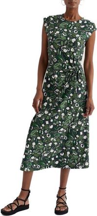 Seasalt Cornwall Fettling Jersey Tie Midi Dress in Garden Plants Inkwell at Nordstrom, Size 14 Us