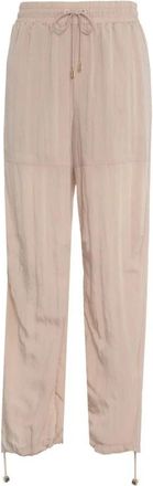 Liu Jo Beige Joggers met Gouden Details - Dames - Straight fit broeken - Beige - L - Broeken