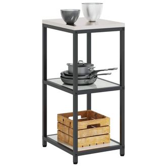 Berkfield Home Kitchen Storage Shelf with Storage Silver Galvanised steel