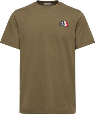Moncler TRIPLE LOGO COTTON T SHIRT Size: XXL, colour: GREEN