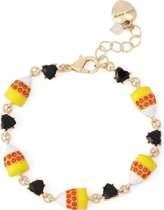 Betsey Johnson Candy Corn Charm Bracelet in Orange at Nordstrom