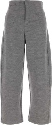 Max Mara Grey Straight Flat Front Pants