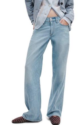 Rag & Bone Featherweight Cam Mid Rise Relaxed Straight Leg Jeans in Moon at Nordstrom, Size 33Regular