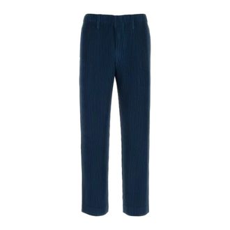 Issey Miyake Straight Trousers, male, Blue, Size: S Tailored Pleats 1 Pants