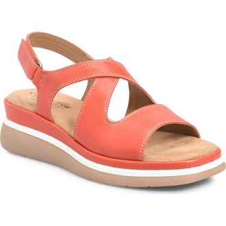 COMFORTIVA Amethyst Slingback Platform Wedge Sandal in Red Coral at Nordstrom, Size 6.5