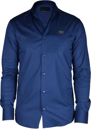 Philipp Plein Diamond Cut LS Iconic Shirt - Heren - Casual Overhemden - Blauw - XS - Katoen - Overhemden