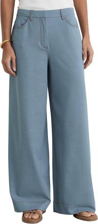 Reiss Charlotte Denim Look Wide Leg Trouser