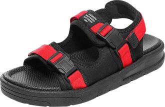 Generic 2026 Casual Summer Outdoor Leisure Beach Shoes Bottom Buckle Strap Sandals (Red, 7)