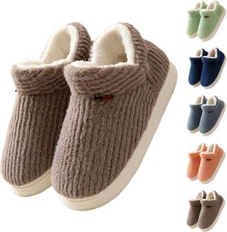 Generic Womens Plush Cloud Slippers,Cozy Fleece-Lined House Shoes Warm Winter Booties with Non-Slip Sole, Slippers Women Ladies for Indoor/Outdoor Use