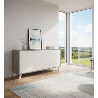 Dmora Credenza - 3 Ripiani 6 Vani, Grigio Chiaro, -, 153.9x39.6x72h cm Juneau