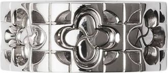 Burberry Sterling Silver Rose Monogram Ring, Size 49