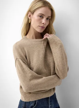 Vero Moda Womens Embossed seams plush boxy-fit sweater