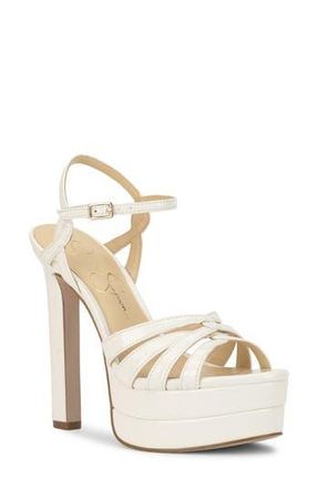 Jessica Simpson Itzari Ankle Strap Platform Sandal in White 01 at Nordstrom Rack, Size 7.5