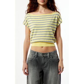 PacSun Eva Knit Top in Yellow Stripe at Nordstrom, Size Xx-Small