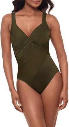 Miraclesuit Rock Solid Revele One-Piece Swimsuit in Nori at Nordstrom Rack, Size 8