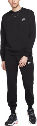Nike Club Mens Tracksuit Crew Neck Pullover Sweatshirt Fleece - Black Cotton - Size X-Large