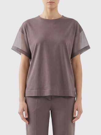 Brunello Cucinelli T-shirt Brunello Cucinelli in cotone con inserto in tulle