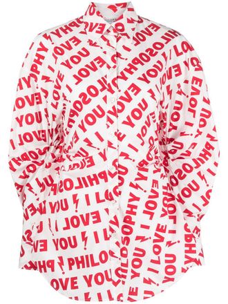 Philosophy di Lorenzo Serafini Camicia con stampa - Bianco