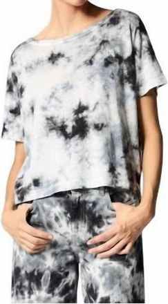Avant Toi Hand Painted Linen Round Neck Tee In Ghiaccio