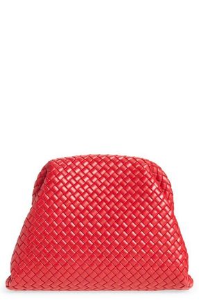 Bottega Veneta The Pouch Padded Intrecciato Leather Clutch in Scarlet-Gold at Nordstrom
