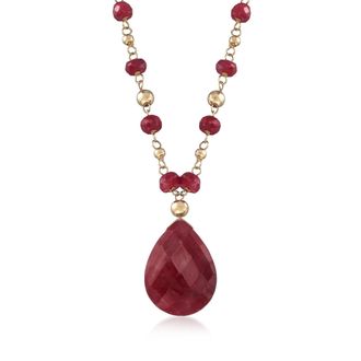 Ross-Simons Ruby Station Necklace in 14kt Yellow Gold