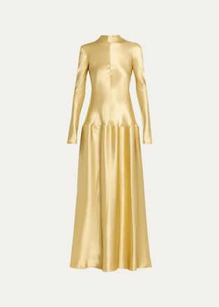 FFORME Mila Satin Drop-Waist Dress