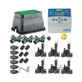 Hunter Pack Riego Autom&aacute;tico Irrigation 24v, 6 Zonas De Riego Para Tuberia De 32mm