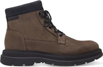 s.Oliver Groene Casual Enkellaarzen voor Mannen - Heren - Veterlaarzen - Groen - 41 EU - Leer - Schoenen