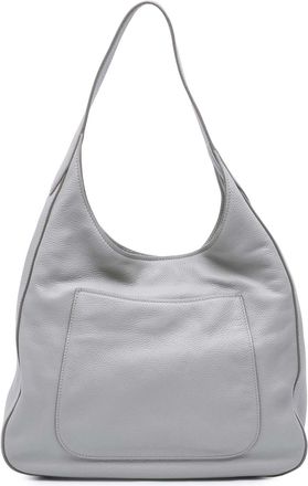 Prada Pre-owned Womens Vitello Daino Front Pocket Shoulder Bag - Silver Leather - One Size