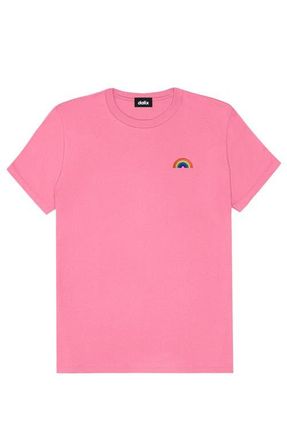 Dalix Womens Rainbow Jersey Relaxed Tee in Charity Pink at Nordstrom, Size Xx-Large