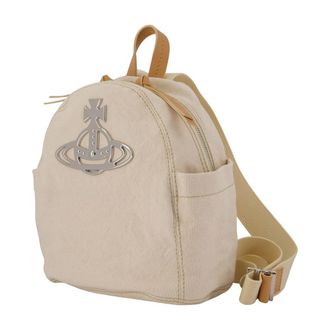 Vivienne Westwood Womens George Backpack Beige Cotton