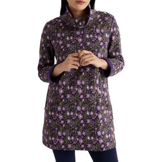 Seasalt Cornwall Formative Floral Tunic in Blotted Anemone Dark Violet at Nordstrom, Size 10 Us